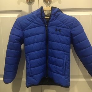 Boys puffer under armour jacket hooded